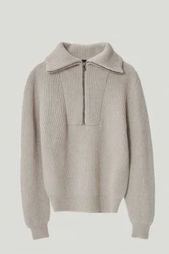 Maglia con Zip in Lana Merino