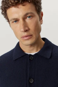 Overshirt a Coste in Lana Cardata