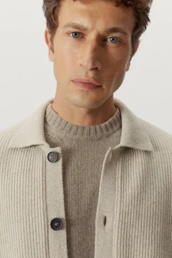 Overshirt a Coste in Lana Cardata