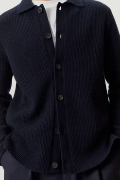 Overshirt a Coste in Lana Cardata