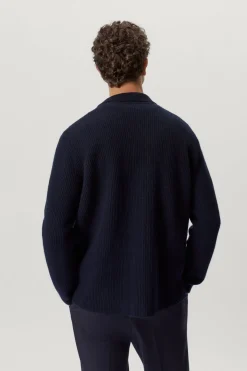 Overshirt a Coste in Lana Cardata
