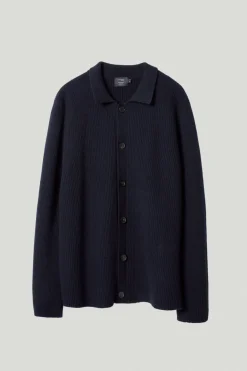 Overshirt a Coste in Lana Cardata