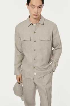 Overshirt in Twill di Lino