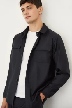 Overshirt Sartoriale in Lana Pettinata