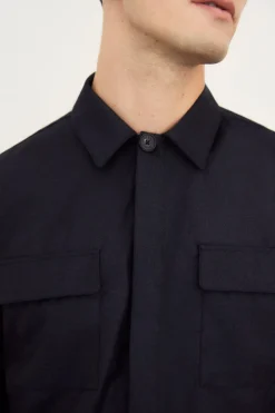 Overshirt Sartoriale in Lana Pettinata
