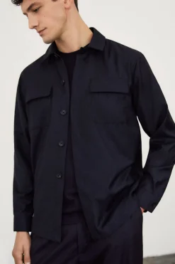 Overshirt Sartoriale in Lana Pettinata