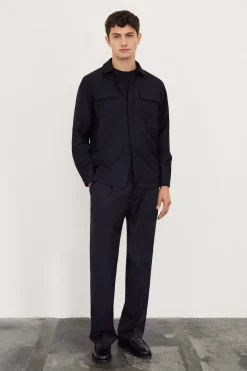 Overshirt Sartoriale in Lana Pettinata