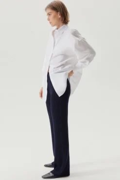 Pantalone a coste in Lana Merino