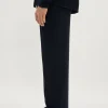 Pantaloni in Maglia a Taglio Dritto in Lana Merino