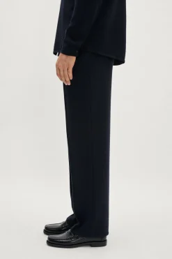 Pantaloni in Maglia a Taglio Dritto in Lana Merino
