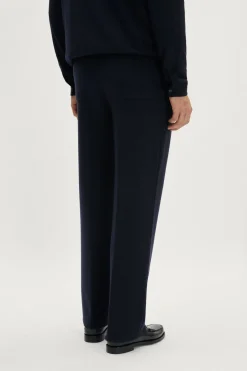 Pantaloni in Maglia a Taglio Dritto in Lana Merino