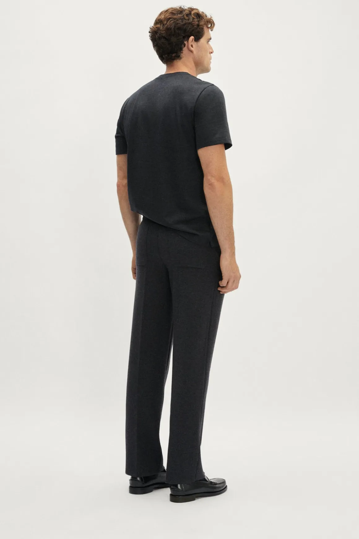 Pantaloni in Maglia a Taglio Dritto in Lana Merino