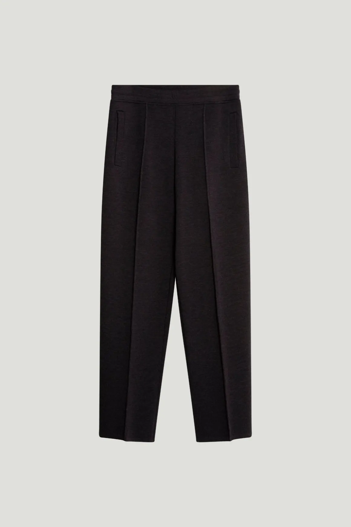 Pantaloni in Maglia a Taglio Dritto in Lana Merino