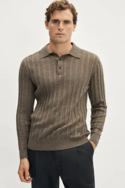 Polo a Coste in Lana Ultrasoft