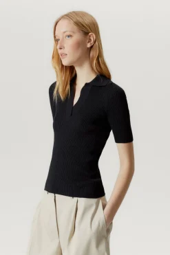 Polo a Coste in Lino Cotone