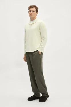 Polo con Collo Sciallato in Lana Merino