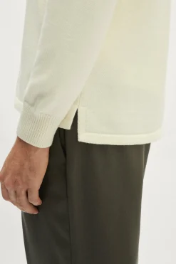 Polo con Collo Sciallato in Lana Merino