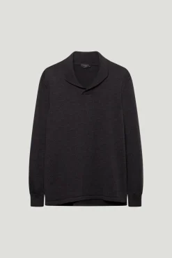 Polo con Collo Sciallato in Lana Merino