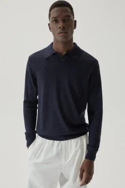 Polo in Lana Merino Senza Bottoni