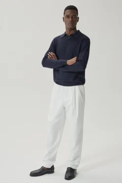 Polo in Lana Merino Senza Bottoni