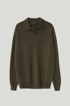 Polo in Lana Merino Senza Bottoni
