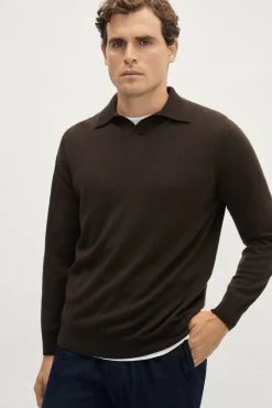 Polo Senza Bottoni in Lana Merino