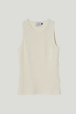 Tank Top a coste in Lino Cotone