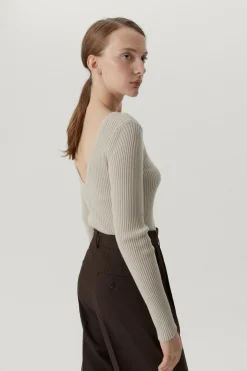 Top con Scollo sul Dietro in Lana Merino
