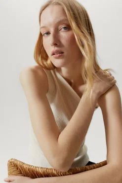 Top Monospalla in Lino e Cotone