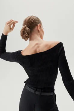 Top Senza Spalle in Lana Merino