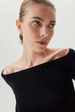 Top Senza Spalle in Lana Merino