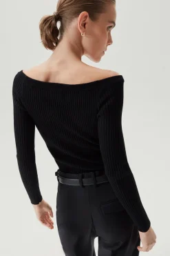 Top Senza Spalle in Lana Merino