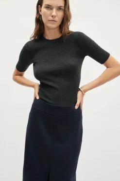 T-shirt a coste in Lana Ultrasoft
