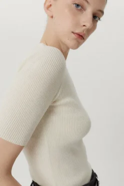 T-shirt a coste in Lana Ultrasoft