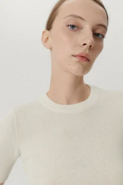 T-shirt a coste in Lana Ultrasoft