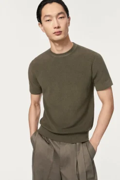 T-Shirt a Costine in Cotone Organico